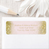 Gouden Blush Roze Sparkle Faux Glitter Gepersonali Etiket (Insitu)