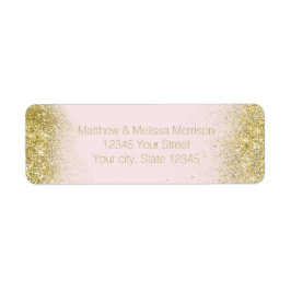 Gouden Blush Roze Sparkle Faux Glitter Gepersonali Etiket