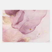 Gouden Blush Roze Vogels Baby Shower Inpakpapier Vel (Voorkant 2)