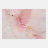 Gouden Blush Roze Vogels Baby Shower Inpakpapier Vel (Voorkant)