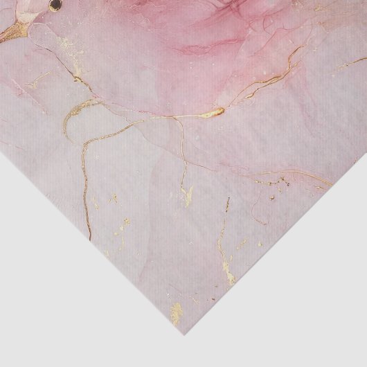 Gouden Blush Roze Vogels Baby Shower Tissuepapier (Detail)