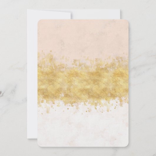 Gouden Blush Roze Waterverf Glam Kaart (Achterkant)