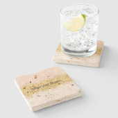 Gouden Blush Roze Waterverf Glam Stenen Onderzetter (Zijkant)