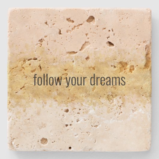 Gouden Blush Roze Waterverf Glam Stenen Onderzetter (Voorkant)