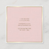 Gouden Blush Roze Wit Modern Elegante Luxe Trendy Vierkante Visitekaartje (Achterkant)