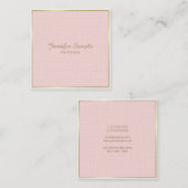 Gouden Blush Roze Wit Modern Elegante Luxe Trendy Vierkante Visitekaartje (Voorkant / Achterkant)