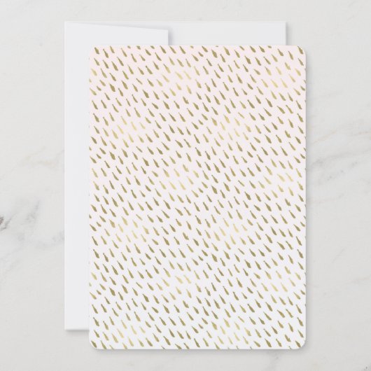 Gouden Blush Roze Wit Ombre Abstracte bruiloft Kaart (Achterkant)