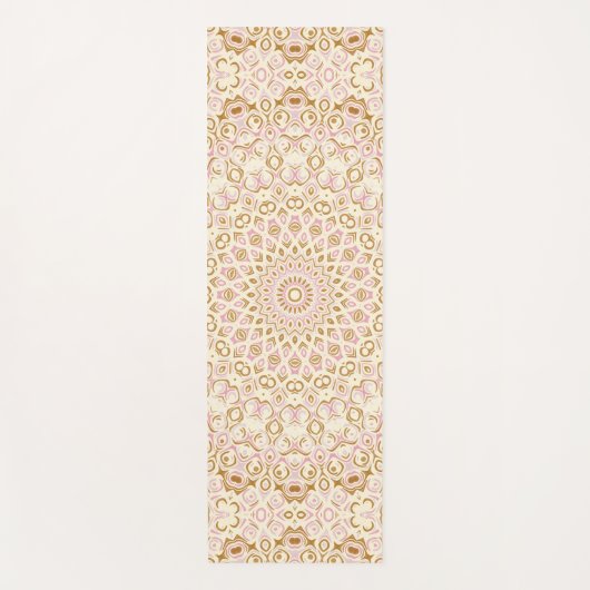 Gouden Blush Stralend Mandala Patroon Yogamat (Voorkant)