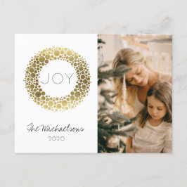 Gouden Blush Waterverf Foto Vakantie Postkaart Feestdagenkaart