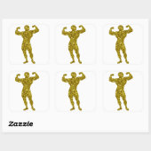 Gouden Bodybuilding Sticker (Vel)