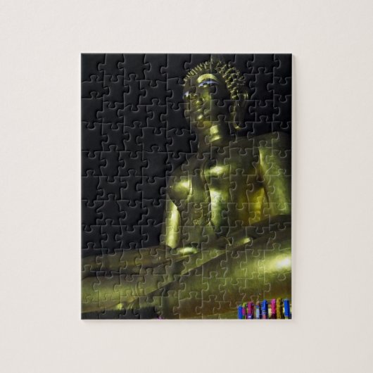 Gouden Boeddha bij nacht Legpuzzel (Verticaal)