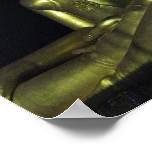 Gouden Boeddha bij nacht Poster (Hoek)