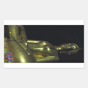 Gouden Boeddha bij nacht Rechthoekige Sticker