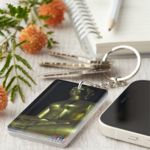 Gouden Boeddha bij nacht Sleutelhanger