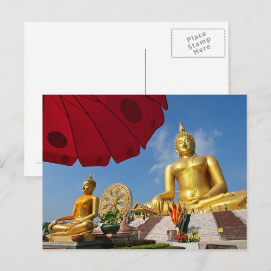 gouden boeddha briefkaart (Voorkant / Achterkant)