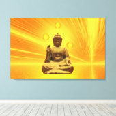 Gouden Boeddha Canvas Afdruk (Insitu (Houten vloer))