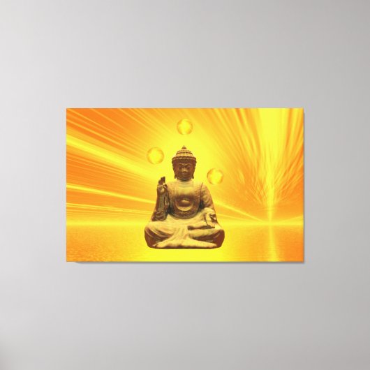 Gouden Boeddha Canvas Afdruk (Voorkant)