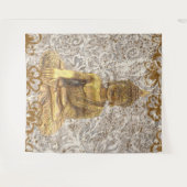 Gouden Boeddha Gouden Bloem Bloemen Wandkleed (Voorkant (horizontaal))