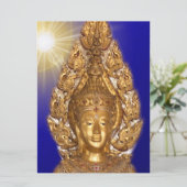 gouden boeddha in blauw (Staand voorkant)