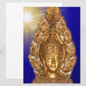 gouden boeddha in blauw (Voorkant / Achterkant)