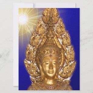 gouden boeddha in blauw