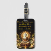 Gouden Boeddha in een rustige natuur Bagagelabel (Voorkant (verticaal))