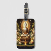 Gouden Boeddha in een rustige natuur Bagagelabel (Voorkant (verticaal))
