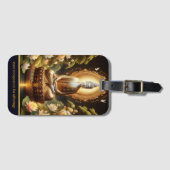 Gouden Boeddha in een rustige natuur Bagagelabel (Voorkant (horizontaal))