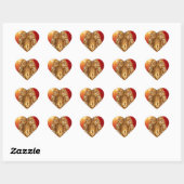 gouden boeddha in het rood hart sticker (Vel)