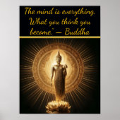 Gouden Boeddha in lotus meditatie pose Poster (Voorkant)