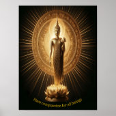 Gouden Boeddha in lotus meditatie pose Poster (Voorkant)