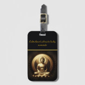 Gouden Boeddha in meditatie Bagagelabel (Voorkant (verticaal))