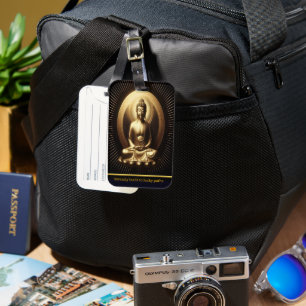 Gouden Boeddha in meditatie Bagagelabel