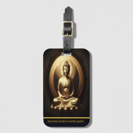 Gouden Boeddha in meditatie Bagagelabel (Voorkant (verticaal))