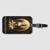 Gouden Boeddha in meditatie Bagagelabel (Voorkant (horizontaal))