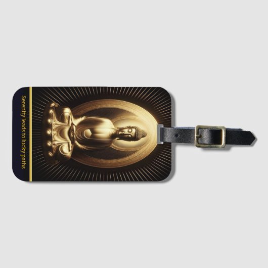 Gouden Boeddha in meditatie Bagagelabel (Voorkant (horizontaal))