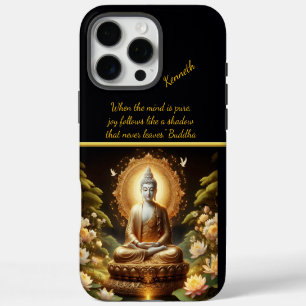 Gouden Boeddha in rustige natuur iPhone 16 Pro Max Hoesje