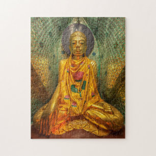 Gouden Boeddha in tempel Legpuzzel