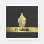 gouden boeddha in zwarte papieren servetten (Voorkant)