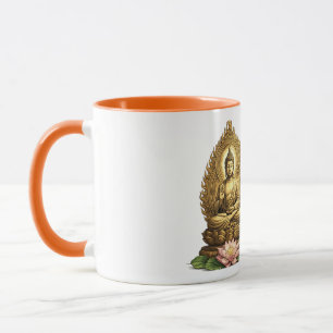 Gouden Boeddha Lotus Wierook Spirituele Vrede Mok