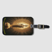 Gouden Boeddha mediteert in lotus. Bagagelabel (Voorkant (horizontaal))