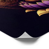 Gouden Boeddha mediteert in lotus. Poster (Hoek)