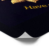 Gouden Boeddha mediteert in lotus. Poster (Hoek)