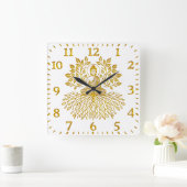 Gouden Boeddha omringd door Natuur. Vierkante Klok (Huis)