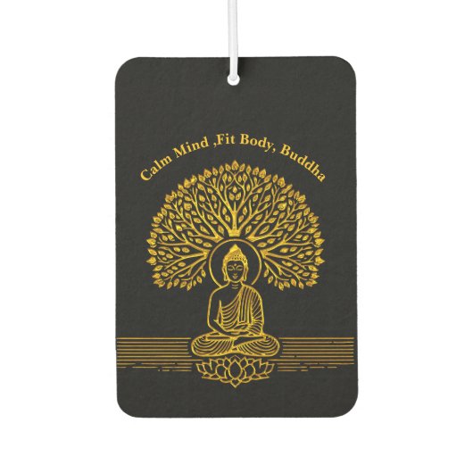 Gouden Boeddha onder een boom met lotusbloem Luchtverfrisser (Voorkant)