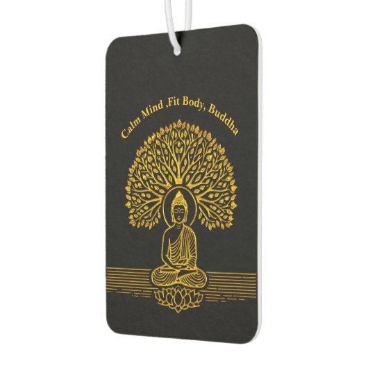 Gouden Boeddha onder een boom met lotusbloem Luchtverfrisser (Links)