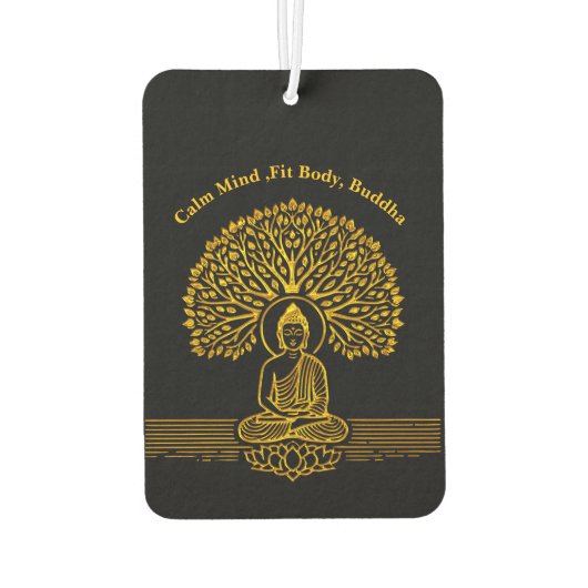 Gouden Boeddha onder een boom met lotusbloem Luchtverfrisser (Achterkant)