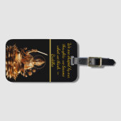 Gouden Boeddha op Lotus troon Bagagelabel (Voorkant (horizontaal))