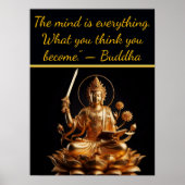 Gouden Boeddha op Lotus troon Poster (Voorkant)