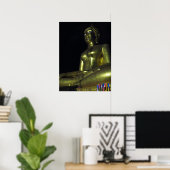 Gouden Boeddha 's Nachts Poster (Thuiskantoor)